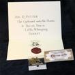 Harry Potter Roxfort felvételi levél, vonatjegy és Halál Ereklyéi nyaklánc
