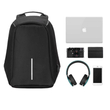 Lopásgátló laptop notebook hátizsák biztonsági táska USB töltőporttal - fekete