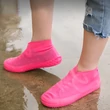 Vízálló szilikon gumi cipőzokni, cipőre húzható cipővédő - rózsaszín, pink