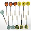 12 darabos darts nyíl készlet - fémhegyű