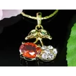Swarovski kristályos nyaklánc cseresznye medállal