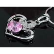 Nyaklánc Swarovski kristályos rózsaszin köves szives medállal