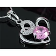 Nyaklánc Swarovski kristályos rózsaszin köves szives medállal