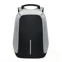 Lopásgátló laptop notebook hátizsák biztonsági táska USB töltőporttal - fekete-szürke