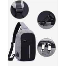 Lopásgátló oldaltáska hátizsák biztonsági táska USB töltőporttal