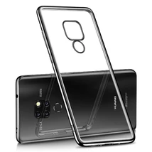Huawei Mate 20 Pro tok - fekete erősített keretű szilikon védőtok