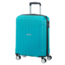 American Tourister by Samsonite Tracklite Spinner kabinbőrönd gurulós bőrönd (Wizzair, Ryanair kézipoggyász méret) kabinbőrönd kék