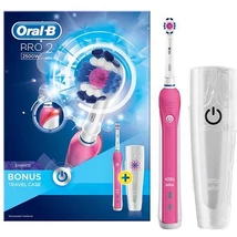 Braun Oral-B Pro 2 2500 Cross Action elektromos fogkefe utazótokkal - pink