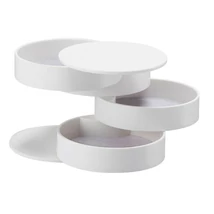Design ékszertartó doboz, henger, többszintes - fehér