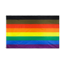 Szivárványzászló LMBT Budapest Pride zászló fekete, barna 8 színű 90x150cm