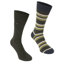 Tommy Hilfiger férfi zokni 2 pár, csíkos, sötétzöld (EU 43-46)