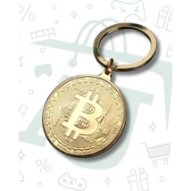 Bitcoin kriptopénz dísz érme, díszérem kulcstartó