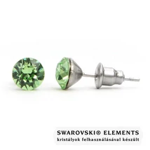 Jazzy zöld SWAROVSKI® kristályos fülbevaló \\Libra\\\ - Kerek Peridot\""