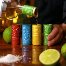Tiki koktélos / feles poharak kerámiából (szett)