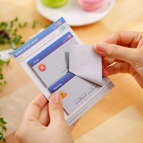Öntapadós emlékeztető jegyzet - vicces Windows hibaüzenet stílus