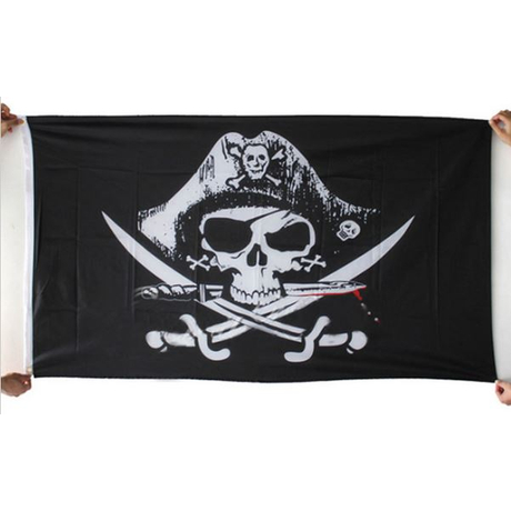 Kalóz halálfejes koponyás lobogó zászló 90x150cm