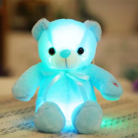 Nagy színes világító plüss medve LED Teddy maci - kék