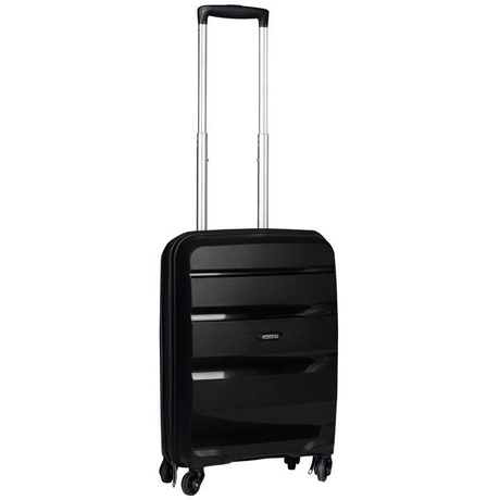 American Tourister Bon Air Spinner négy kerekes gurulós bőrönd (Wizzair, Ryanair kézipoggyász méret) fekete