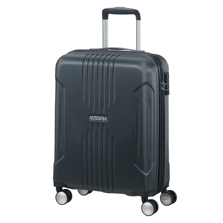 American Tourister by Samsonite Tracklite Spinner négy kerekes gurulós bőrönd (Wizzair, Ryanair kézipoggyász méret) fekete