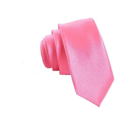 Keskenyített egyszínű vékony nyakkendő - rózsaszín, pink