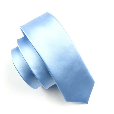 Keskenyített egyszínű vékony nyakkendő - világoskék