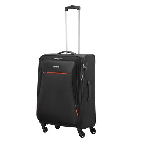 American Tourister by Samsonite Rally Spinner 4 kerekes gurulós puhafedeles kabinbőrönd kézipoggyász fekete