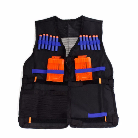 Játék mellény nerf tár- és lőszertartóval - fekete