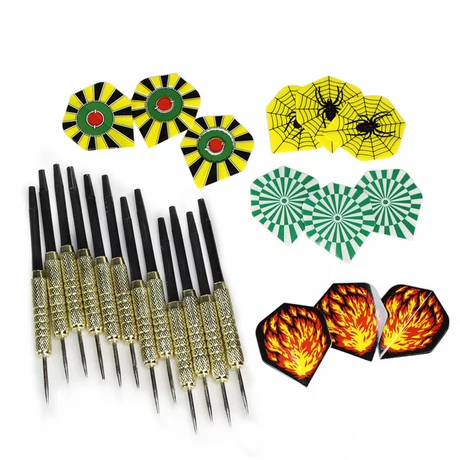 12 darabos darts nyíl készlet - fémhegyű