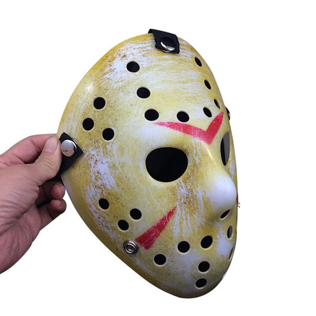 Péntek 13 - Jason Vorhees farsangi maszk - Halloween fehér-sárga Péntek 13 - Jason Vorhees farsangi maszk - Halloween fehér-sárga