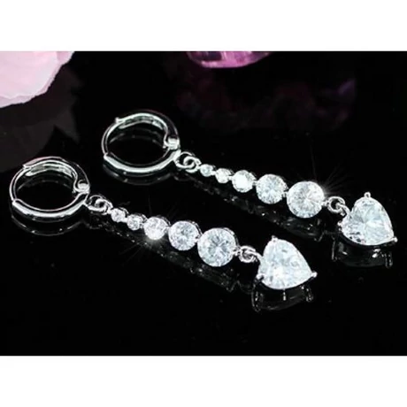 Swarovski kristályos hosszú sok köves fülbevaló