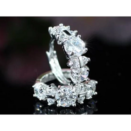 Swarovski kristályos hosszú sok köves fülbevaló