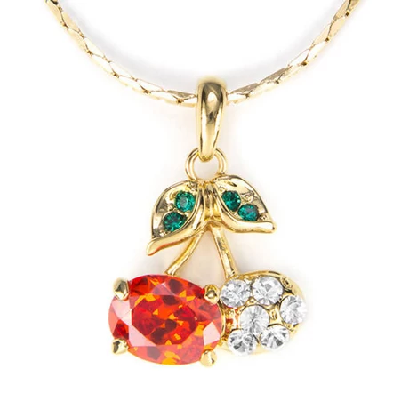 Swarovski kristályos nyaklánc cseresznye medállal