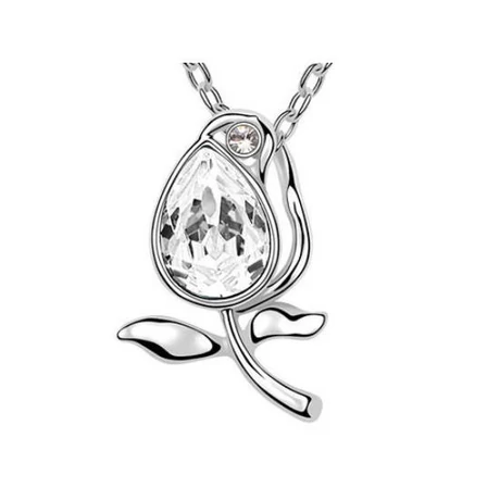 Swarovski kristályos nyaklánc tulipán medállal