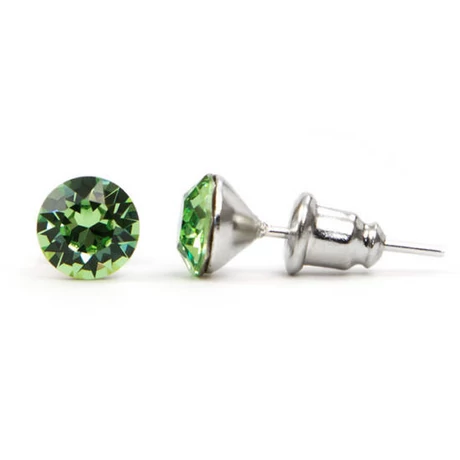 Jazzy zöld SWAROVSKI® kristályos fülbevaló \\Libra\\\ - Kerek Peridot\