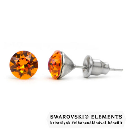 Jazzy borostyán Swarovski® kristályos fülbevaló - Tangerine