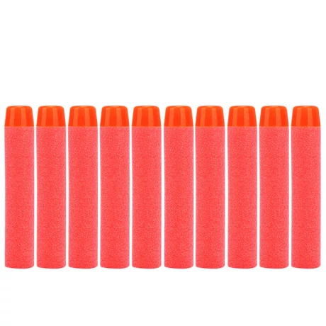 10 darabos szivacs töltény Nerf csatákhoz - piros