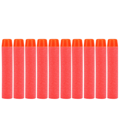 10 darabos szivacs töltény Nerf csatákhoz - piros