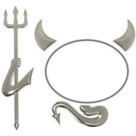 3D króm ördög (Devil) autó embléma matrica szett