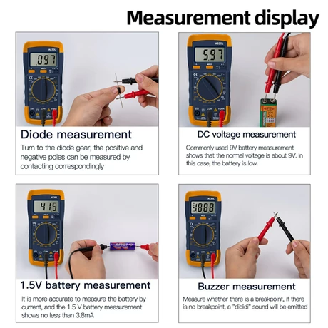 A830L LCD digitális multimeter kibővített funkciókkal