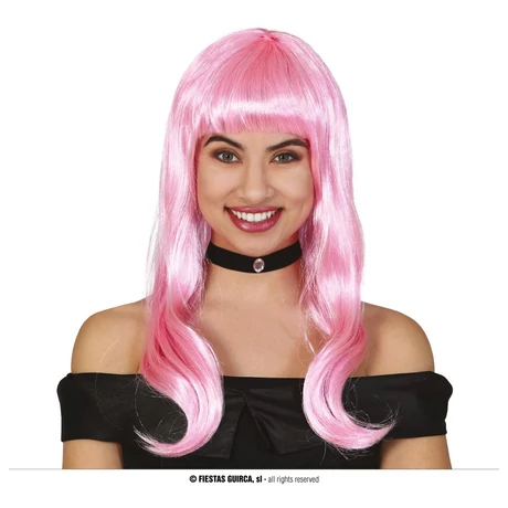 Hosszú rózsaszín, pink paróka