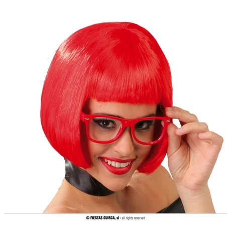 Középhosszú Velma piros, vörös paróka