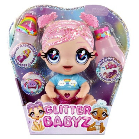 MGA Entertainment - Glitter Babyz Doll Dreamia Stardust színváltós baba - rózsaszín