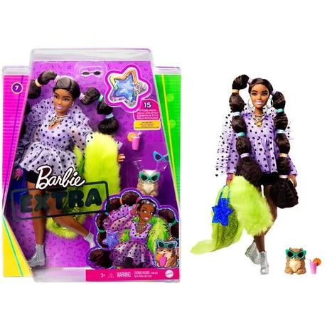 Mattel Barbie Fashionista Extravagáns barna baba lila blúzban