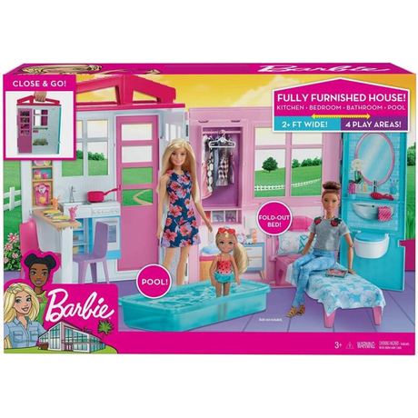 Mattel Barbie: Összecsukható, hordozható tengerparti ház (FXG54)
