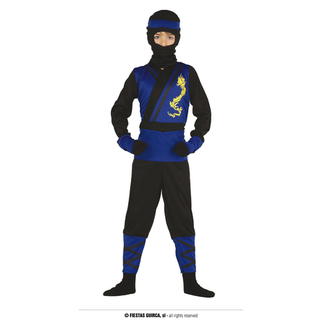 Kék nindzsa, ninja halloween farsangi jelmez szett - gyerek (méret:M)
