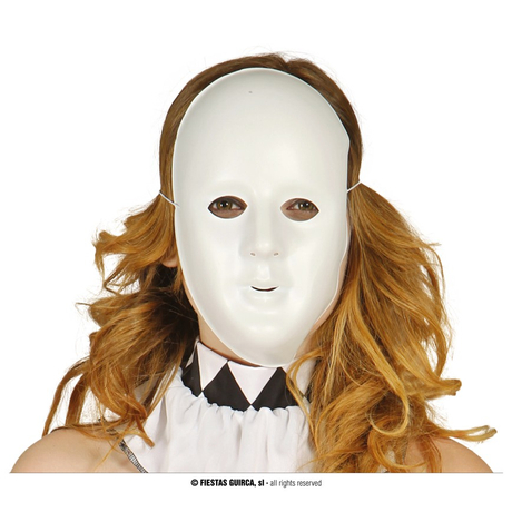 Robot halloween farsangi jelmez kiegészítő - sima fehér maszk