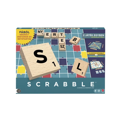 Scrabble original és társas (2 játék 1-ben) - magyar nyelvű fa változat