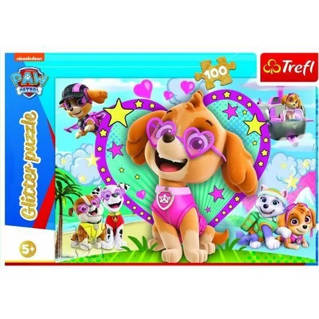 Trefl Mancs őrjárat - Sky csillámló puzzle 100 db-os (14818)