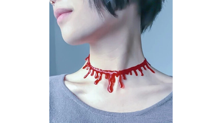 Véres nyak vágás nyaklánc halloweeni farsangi jelmez kiegészítő
