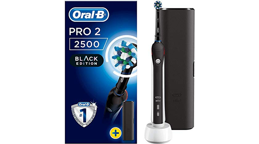 Braun Oral-B Pro 2 2500 Cross Action Black Edition fekete elektromos fogkefe utazótokkal